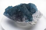 Blue, Cubic/Octahedral Fluorite on Quartz - Inner Mongolia #213836-1